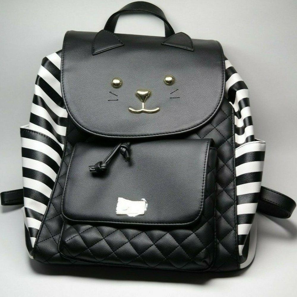 Betsey Johnson Cat Backpack Stripes Cute